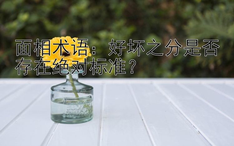 面相术语：好坏之分是否存在绝对标准？