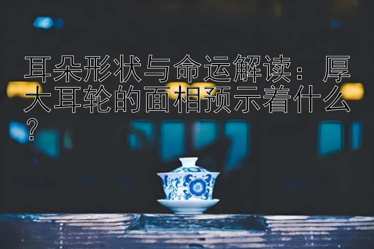 耳朵形状与命运解读：厚大耳轮的面相预示着什么？