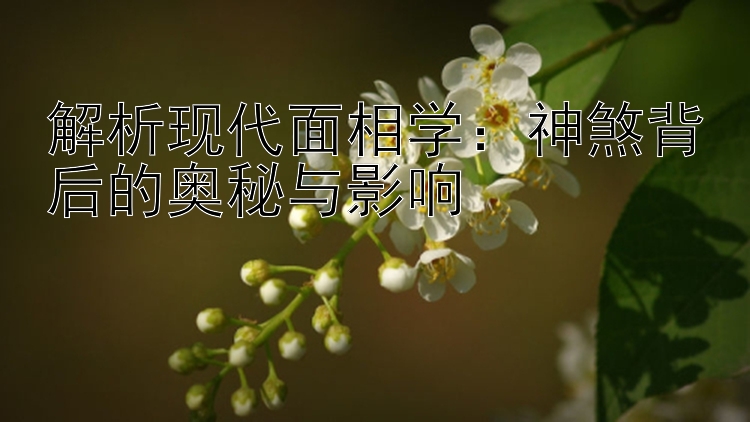 解析现代面相学：神煞背后的奥秘与影响