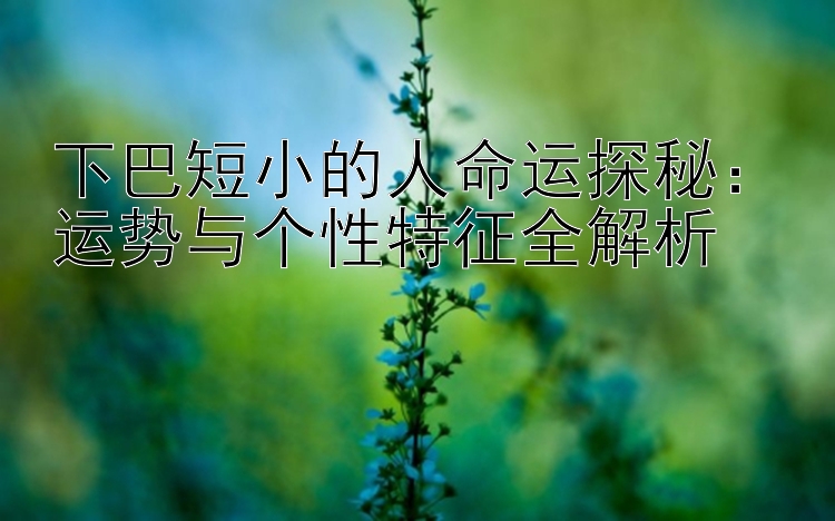 下巴短小的人命运探秘：运势与个性特征全解析